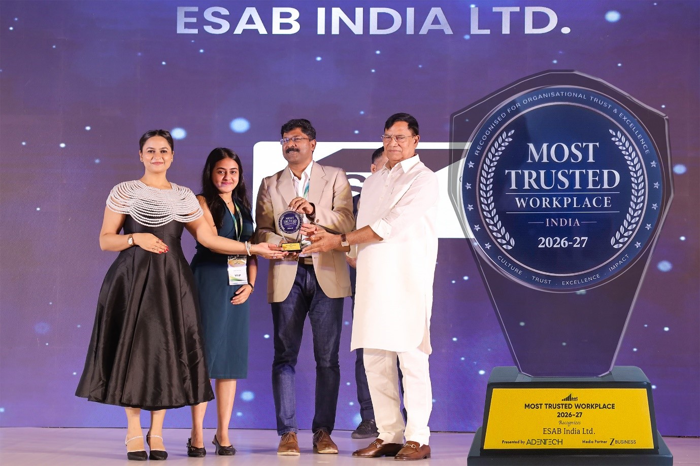 ESAB India receives award as one of India's Most Trusted Workplaces 2026&ndash;27 at the prestigious AET Summit in Mumbai.