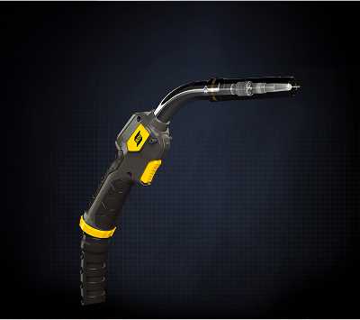 Close‑up of Warrior Edge welding unit showing torch connector and cable